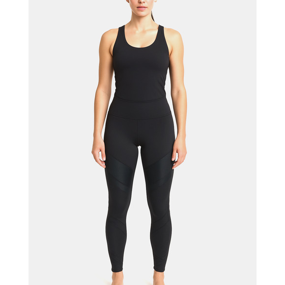 ALO Gray Mesh 7/8 Sheer Leggings Medium Mid Rise Gym Yoga Skinny Fit Womens - Picture 1 of 7